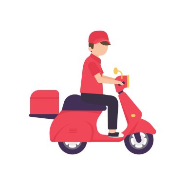 Çevrimiçi sipariş verme kavramı için motosiklet