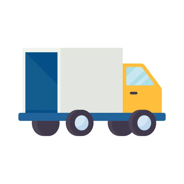Ciężarówki Dostarczają Towar Odbiorcy Koncepcja Zamawiania Online — Wektor stockowy