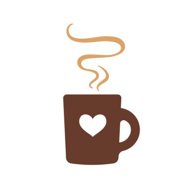 Kafedeki sıcak içecek menüsü için basit bir kahve bardağı vektörü.