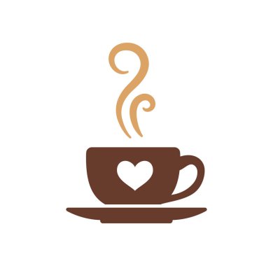 Kafedeki sıcak içecek menüsü için basit bir kahve bardağı vektörü.