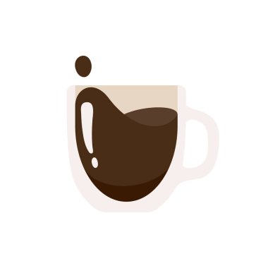 Sıcak kahve bardağı vektörü. Kafedeki popüler içecek menüsü. Sabahları uyanmak için içmek.