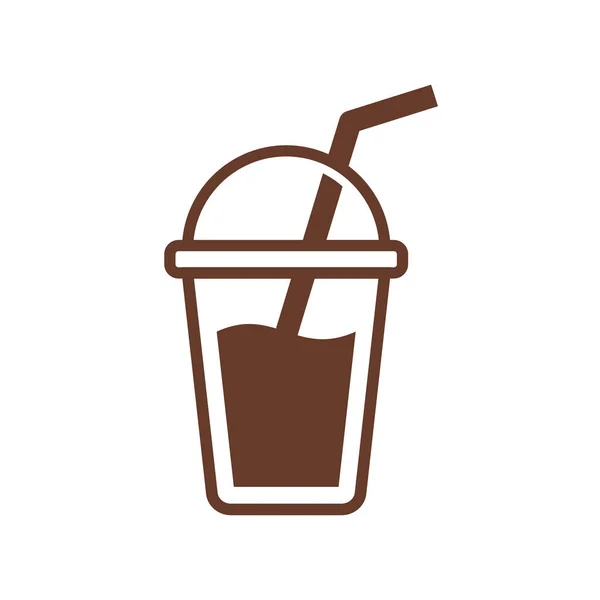 Simple Coffee Cup Vector Hot Drink Menu Cafe — Stok Vektör