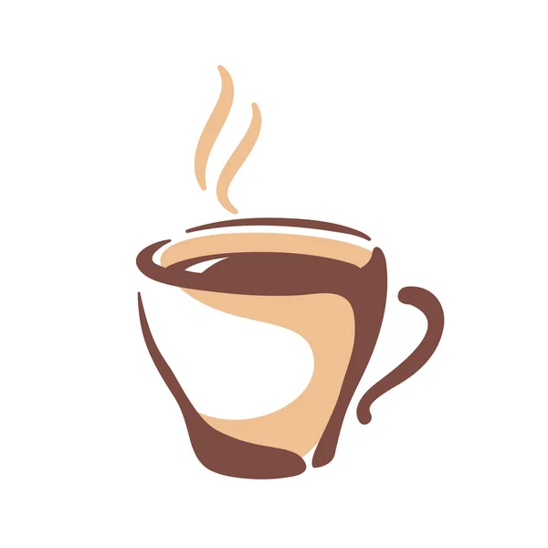 Simple Coffee Cup Vector Hot Drink Menu Cafe — Vector de stock