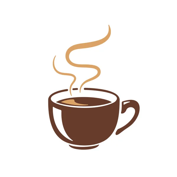 Simple Coffee Cup Vector Hot Drink Menu Cafe — Stockový vektor
