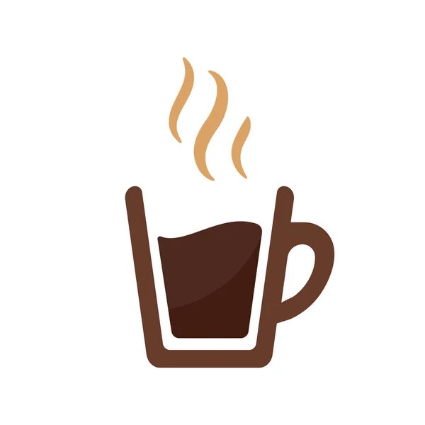 Simple Coffee Cup Vector Hot Drink Menu Cafe — Stok Vektör