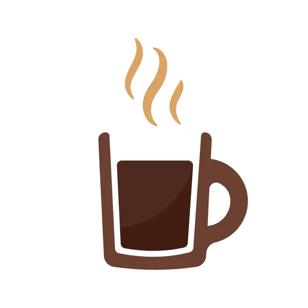 Simple Coffee Cup Vector Hot Drink Menu Cafe — Wektor stockowy