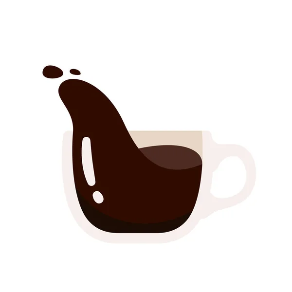 Hete Koffiemok Vector Populaire Drank Menu Het Café Morgens Drinken — Stockvector