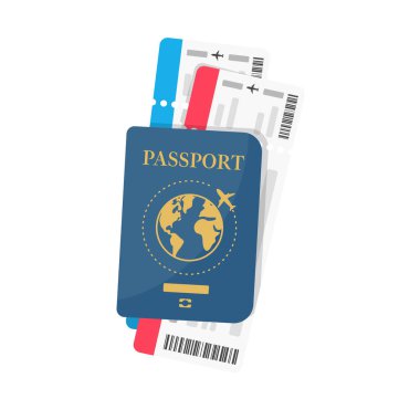 Uçak bileti uçuş detaylarını ve yolculuk süresini belirtin. Havayollarıyla seyahat etmek için.