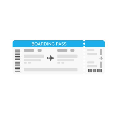 Uçak bileti uçuş detaylarını ve yolculuk süresini belirtin. Havayollarıyla seyahat etmek için.