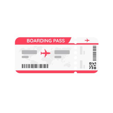 Uçak bileti uçuş detaylarını ve yolculuk süresini belirtin. Havayollarıyla seyahat etmek için.