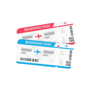 Uçak bileti uçuş detaylarını ve yolculuk süresini belirtin. Havayollarıyla seyahat etmek için.