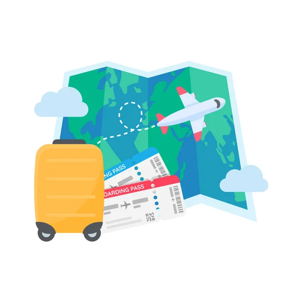 Die Weltkarte Ist Darauf Ausgerichtet Reisen Internationaler Fluggesellschaften Planen Mit — Stockvektor