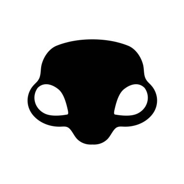 Alien faces. green alien creature with big eyes