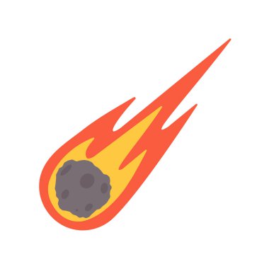 Comet cartoon. The meteorite fell to the earth and sparked.