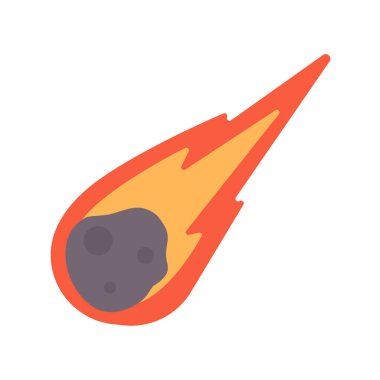 Comet cartoon. The meteorite fell to the earth and sparked.