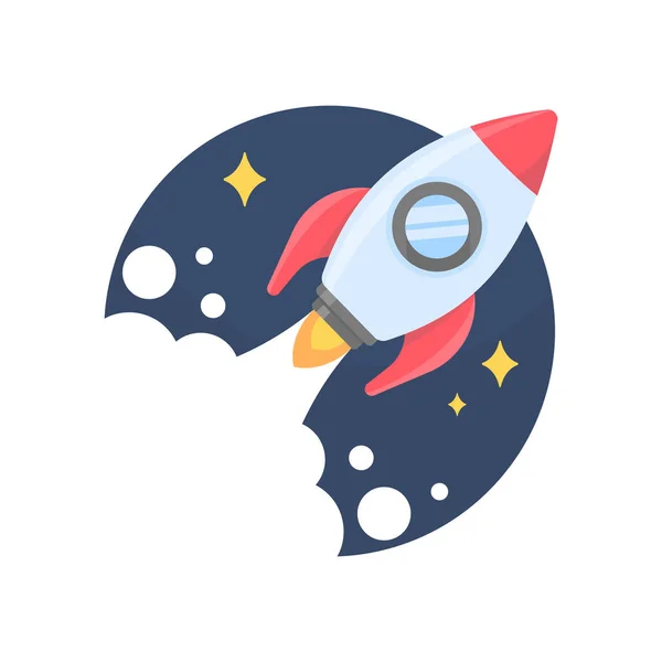 Rocket Launching Space Business Start Idea — Stockvector