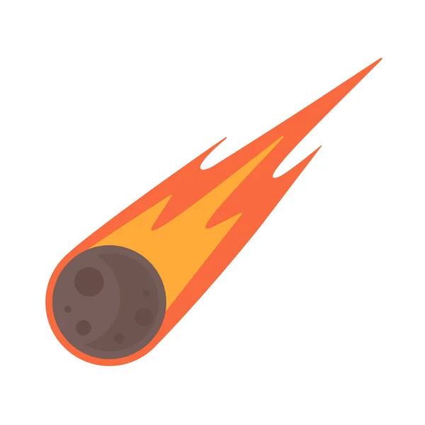 Кометна Карикатура Метеорит Упав Землю Розпалився — стоковий вектор