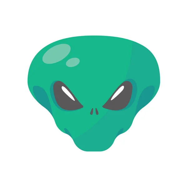Ξένες Φάτσες Πράσινο Εξωγήινο Πλάσμα Μεγάλα Μάτια — Διανυσματικό Αρχείο