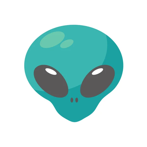 Alien Faces Green Alien Creature Big Eyes — Stock vektor