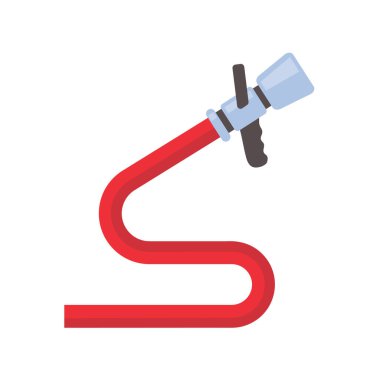 Fire hose. The red rubber hose is used to extinguish the fire.