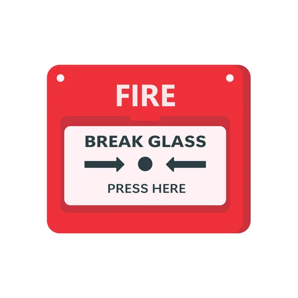 Fire Alarm Button Fire Alarm Alerts People Evacuate Building — Image vectorielle