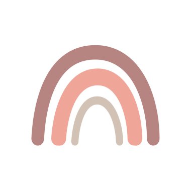 boho rainbow. hand drawn pastel rainbow baby greeting card decorative elements