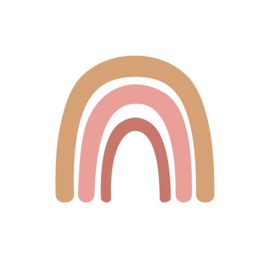 boho rainbow. hand drawn pastel rainbow baby greeting card decorative elements