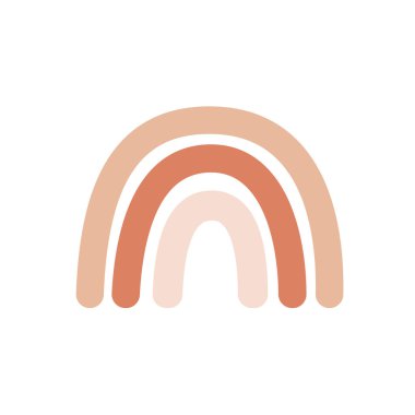 boho rainbow. hand drawn pastel rainbow baby greeting card decorative elements