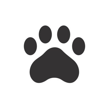 Dog and cat paws with sharp claws. cute animal footprints