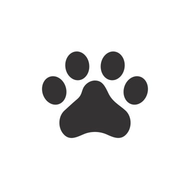 Dog and cat paws with sharp claws. cute animal footprints