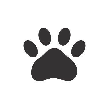Dog and cat paws with sharp claws. cute animal footprints