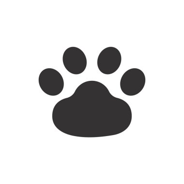 Dog and cat paws with sharp claws. cute animal footprints