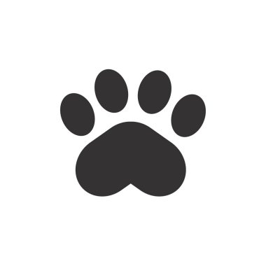Dog and cat paws with sharp claws. cute animal footprints