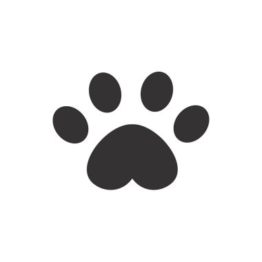 Dog and cat paws with sharp claws. cute animal footprints