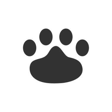 Dog and cat paws with sharp claws. cute animal footprints