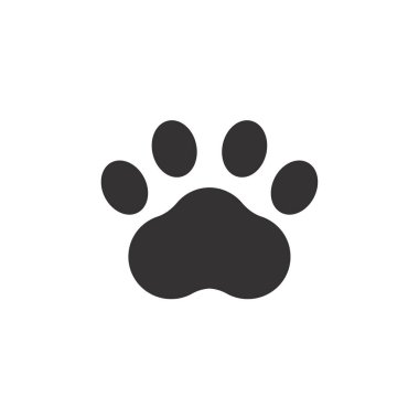 Dog and cat paws with sharp claws. cute animal footprints
