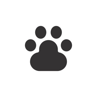 Dog and cat paws with sharp claws. cute animal footprints
