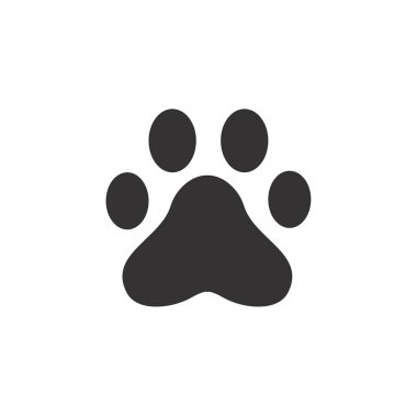 Dog and cat paws with sharp claws. cute animal footprints