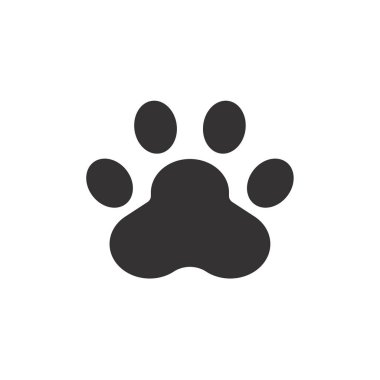 Dog and cat paws with sharp claws. cute animal footprints