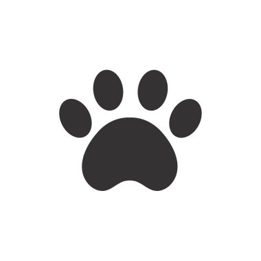 Dog and cat paws with sharp claws. cute animal footprints