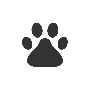 Dog and cat paws with sharp claws. cute animal footprints