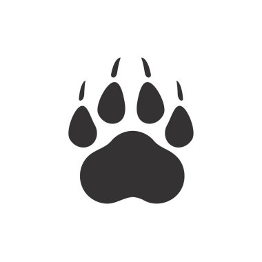 Dog and cat paws with sharp claws. cute animal footprints