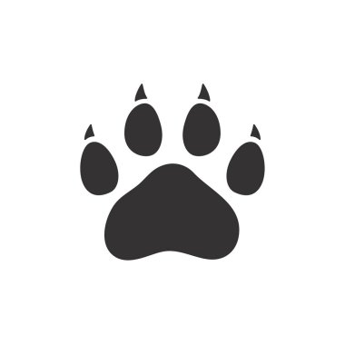 Dog and cat paws with sharp claws. cute animal footprints