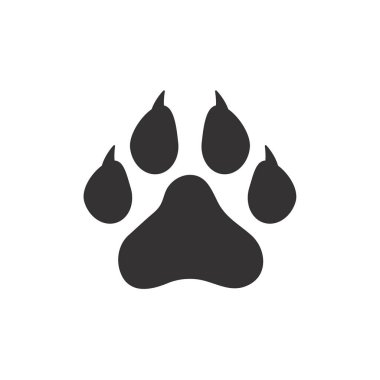 Dog and cat paws with sharp claws. cute animal footprints