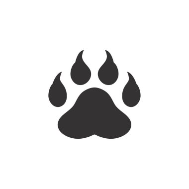 Dog and cat paws with sharp claws. cute animal footprints