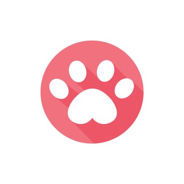 Dog and cat paws with sharp claws. cute animal footprints