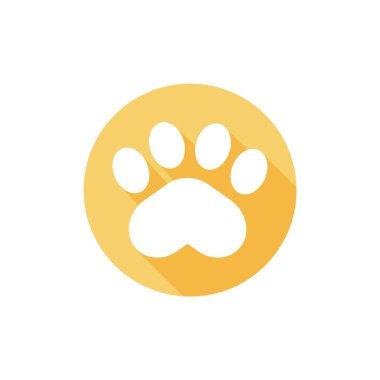Dog and cat paws with sharp claws. cute animal footprints