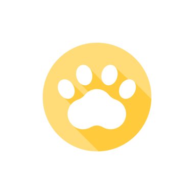 Dog and cat paws with sharp claws. cute animal footprints