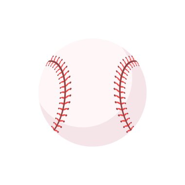 Kırmızı dikişli deri beyzbol topu. Popüler softball turnuvaları.