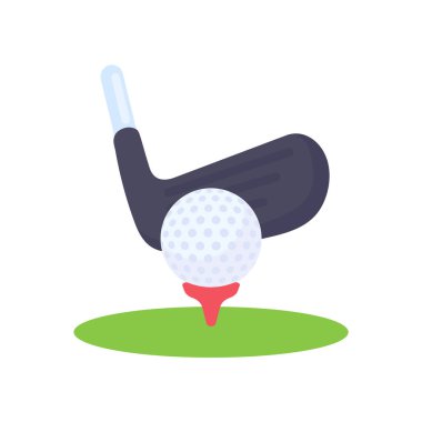 Golf sopaları ve topları çimlerin üzerinde spor müsabakaları için..